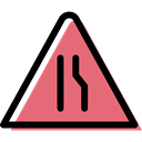 Alert, traffic sign, warning, signs, danger, triangle LightCoral icon