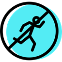 traffic sign, Obligatory, signs, runner, Circular Turquoise icon