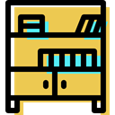 Library, furniture, Bookcase, storage, Bookshelf, Book SandyBrown icon