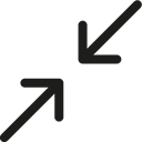 Resize, Arrows, interface, Resizing, Decrease Black icon