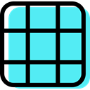 Format, interface, writing, Cells, Squares, Grid Turquoise icon
