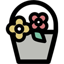 nature, flowers, gardening, Flowering, Bucket Black icon