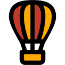 hot air balloon, flight, transportation, transport Black icon