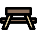 people, Camping, table, Bench, Rest Area, Park, Picnic Black icon
