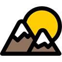 mountain, Snow, mountains, nature, landscape, Altitude, flag Black icon