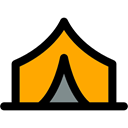 Tent, rural, woods, Forest, nature, Camping Black icon