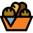 baked, Bread, food, Basket, Bakery, Roll, bun Black icon