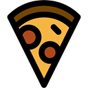 Italian Food, Pizza, food, slice, dough, piece Black icon