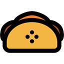 Taco, Lunch, snack, Mexican, food, Fast food Black icon