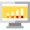 Stats, monitor, statistics, graphic, technology, graph, screen, Computer SandyBrown icon