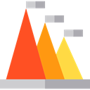 graphic, graph, Stats, Pyramid Chart, statistics, Business OrangeRed icon
