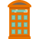 technology, phone call, Telephone Box, Communication, Phone Booth DarkOrange icon