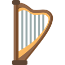 String Instrument, Orchestra, musical instrument, Harp, music Black icon