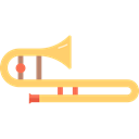 music, Wind Instrument, musical instrument, Orchestra, Trombone Black icon