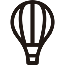 transport, flight, hot air balloon, transportation Black icon