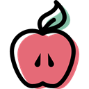 Fruit, Healthy Food, food, vegetarian, vegan, diet, organic, Apple LightCoral icon