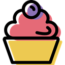 baked, muffin, sweet, Bakery, food, cupcake, Dessert SandyBrown icon