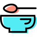 Healthy Food, Bowls, soup, hot drink, food Turquoise icon