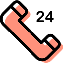 customer service, Communication, phone receiver, telephone, 24 Hours, technology, phone call Icon
