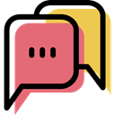 Conversation, Message, Speech Balloon, Multimedia, speech bubble, chatting, Chat LightCoral icon