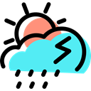 Rain, rainy, meteorology, Storm, sky, weather Turquoise icon