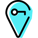 Gps, pin, map pointer, signs, placeholder, Map Point, Map Location, Key Turquoise icon