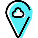 Cloud, Map Location, pin, Gps, signs, Map Point, map pointer, placeholder Turquoise icon