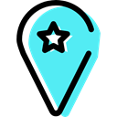 signs, placeholder, Favorite, pin, star, Gps, map pointer, Map Location, Map Point Turquoise icon