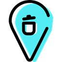 map pointer, Trash, Map Location, placeholder, signs, Map Point, Cloud, Gps, pin Turquoise icon