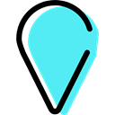 Gps, Map Location, Map Point, signs, placeholder, pin, map pointer Turquoise icon