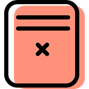 interface, cancel, document, File, Archive, documents, paper, education LightSalmon icon
