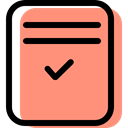 document, Archive, interface, education, documents, paper, File, Check LightSalmon icon