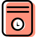 interface, Clock, File, documents, document, waiting, Archive, education, paper LightSalmon icon