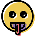 Emotion, smiley, interface, smiling, people, Emoticon, tongue, feelings, Face SandyBrown icon
