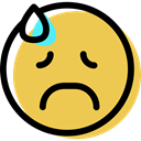 Emotion, Emoticon, interface, Face, smiley, feelings, people, sad, smiling SandyBrown icon