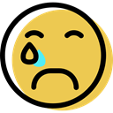 Face, smiley, interface, feelings, Emotion, Emoticon, Crying, people SandyBrown icon