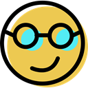 Emoticon, smiley, cool, smiling, Emotion, interface, Face, feelings, people SandyBrown icon