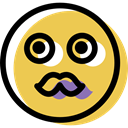 moustache, smiling, Emotion, interface, Emoticon, father, smiley, people, feelings, Face SandyBrown icon
