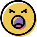 people, smiley, Face, Emotion, Emoticon, Shouting, feelings, interface, smiling SandyBrown icon