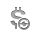 refresh, Dollar, Currency, sign DarkGray icon