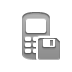 Diskette, phone Gray icon