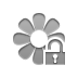 open, Lock, Flower Gray icon