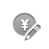 coin, pencil, yen DarkGray icon