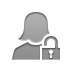 Lock, user, open, woman Gray icon