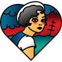vintage, Heart, Old School, tattoo, Girl, hipster, people, Sailor Black icon