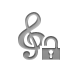 Lock, Composer, open, notation Gray icon