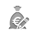 Bag, Money, pencil, Euro Gray icon
