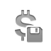 Dollar, sign, Currency, Diskette Gray icon
