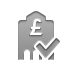Bank, pound, checkmark DarkGray icon