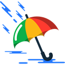 Umbrella, Rain, Protection, weather, meteorology, rainy, Tools And Utensils Black icon